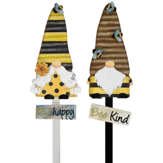 24" Bee Gnomes Wooden Garden Stake Set {6}
