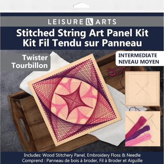 Leisure Arts&reg; Intermediate Twister Wood Stitched String Art Panel Kit  {1}