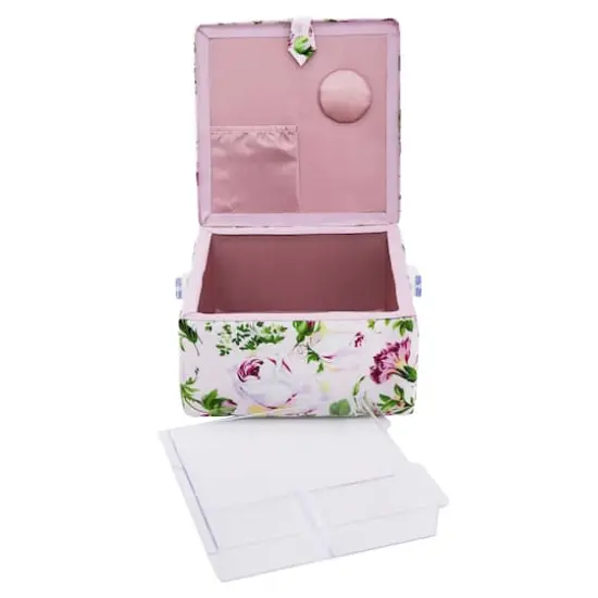 Pink Floral Square Sewing Basket by Loops & Threads&reg; {5}