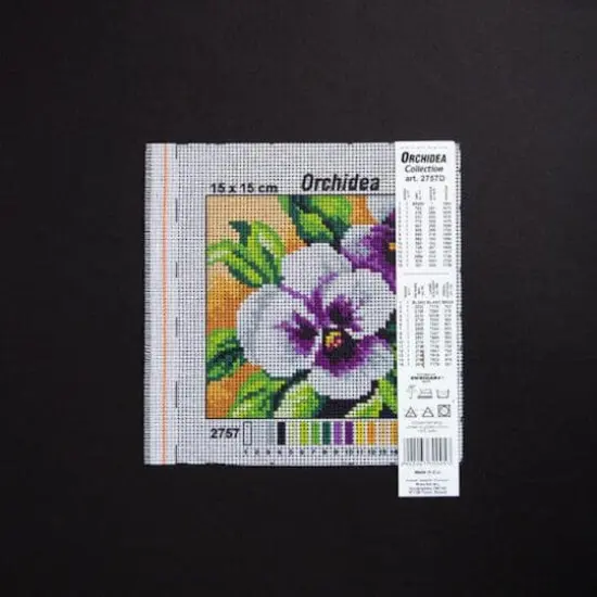 Orchidea Needlepoint Canvas For Halfstitch Without Yarn Pansy - Printed Tapestry Canvas {3}