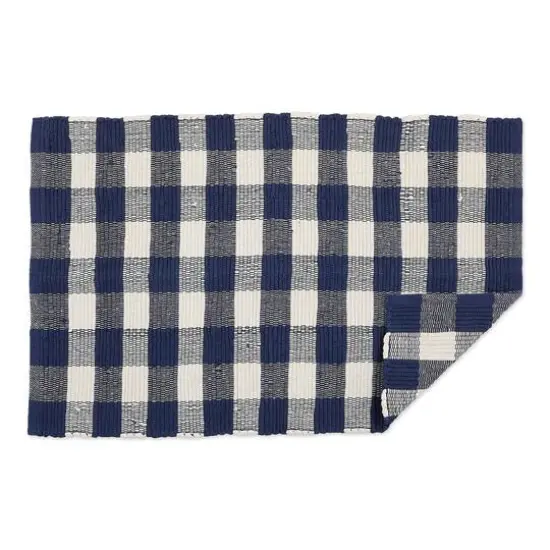 DII&reg; Buffalo Check Rag Rug, 26" x 40" Navy and Cream {5}