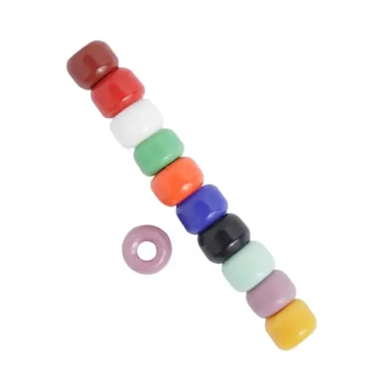 John Bead 9mm Assorted Rainbow Opaque Czech Glass Pony Beads, 300ct. {4}
