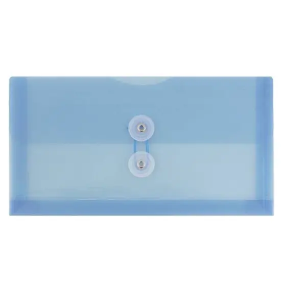 JAM Paper #10 Plastic Envelopes with Button & String Tie Closure, 12ct. Blue {1}