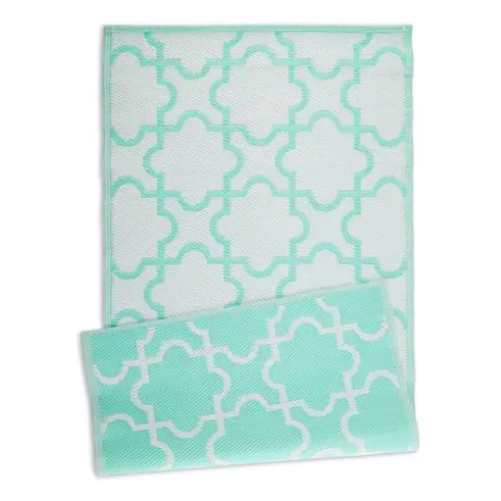 DII&reg; Lattice Outdoor Floor Runner, 3ft. x 6ft. Aqua {6}