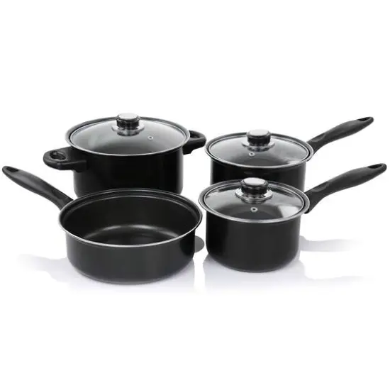 Gibson Home&reg; Newton 7-Piece Black Carbon Steel Cookware Set {8}