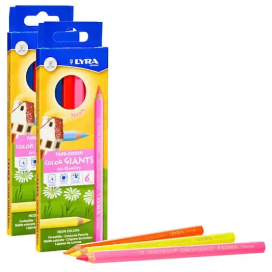 Lyra Neon Color Giant Colored Pencils, 2 Packs of 6 {1}