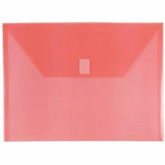 JAM Paper Booklet Plastic Envelopes with Hook & Loop Closure, 24ct. Red {1}