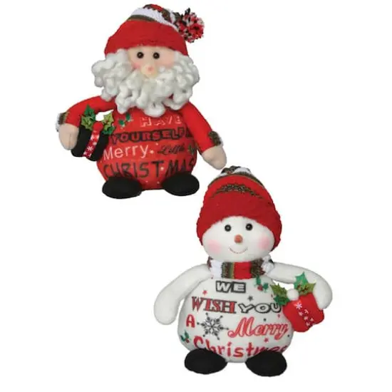 Santa's Workshop 10" Merry Claus & Snowman, Set Of 2 {1}