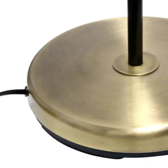 Lalia Home Black Matte Swivel Floor Lamp with Inner White Dome Shade Antique Brass {10}