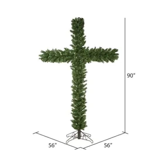 7.5ft. Pre-Lit Artificial Christmas Cross, Warm White Dura-Lit&reg; LED Lights {4}