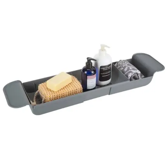 Bath Bliss Gray Expandable Non-Slip Bathtub Caddy {3}