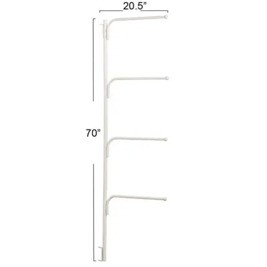 Household Essentials HINGE-IT Clutterbuster Family Towel Bar White {6}