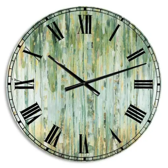 Designart 'Golden Birch Forest V Farmhouse Wall Clock {1}