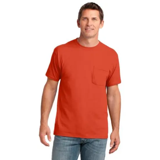 Port & Company&reg; Core Cotton Pocket Adult T-Shirt Orange {3}