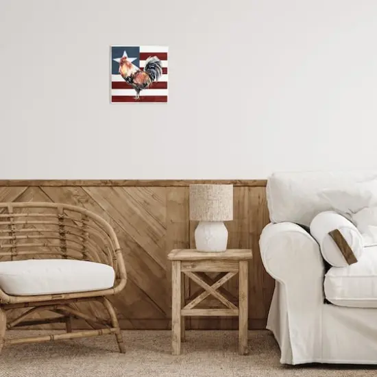 Stupell Industries Americana Rooster Single Star United States Flag Wall Plaque Art {3}