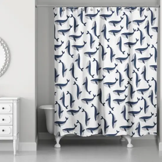 Whale Pattern 71" x 74" Shower Curtain {3}
