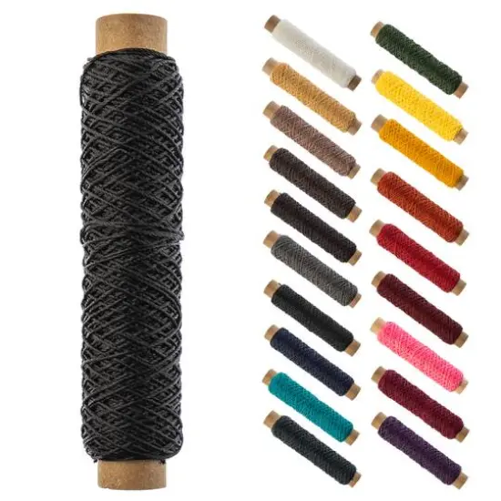 Gudebrod 0.018" 3 Ply Waxed Thread Bobbin, 75ft. Charcoal {1}
