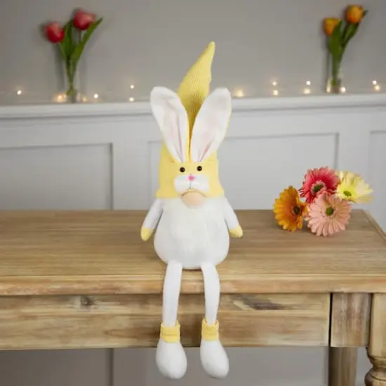 20" Yellow Sitting Bunny Gnome Easter Figurine {3}