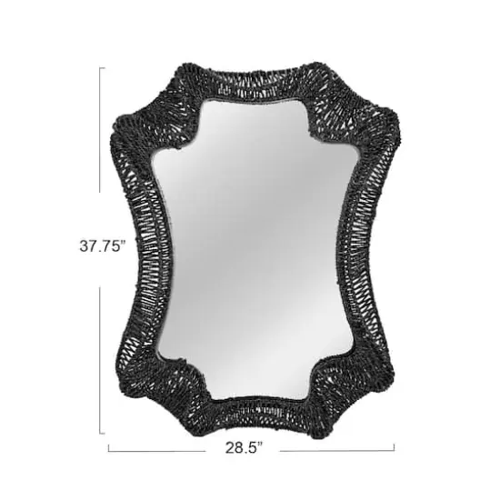 Hello Honey&reg; 37" Black Decorative Cattail Wall Mirror {4}