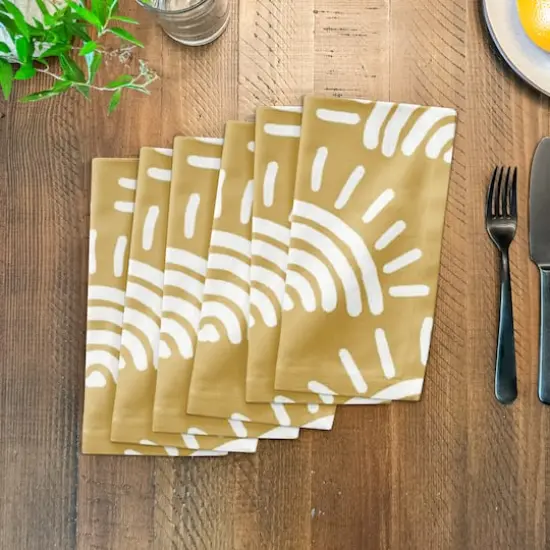 Sun Print Cotton Twill Napkin Yellow {4}