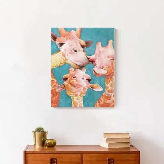 Giraffe Selfie 16" x 20" Canvas Wall Art {5}