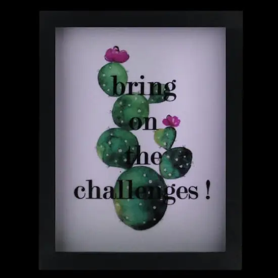 LED Inspirational Cactus Framed Light Box {4}