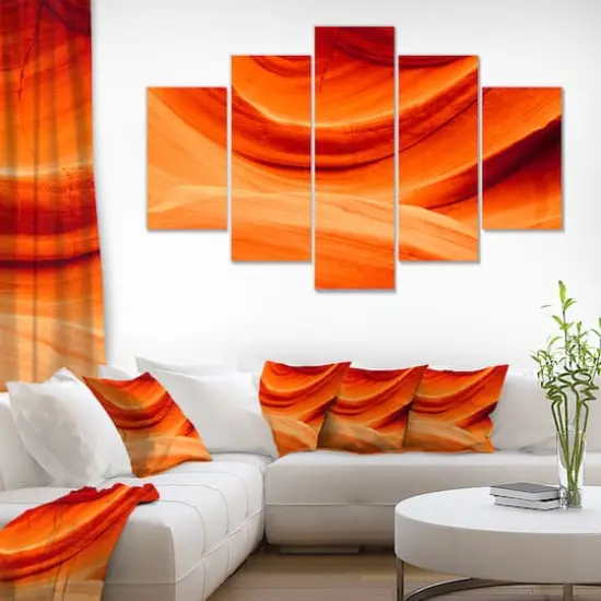 Designart - Antelope Canyon Orange Wall - Orange - Landscape Photography Canvas Print {3}