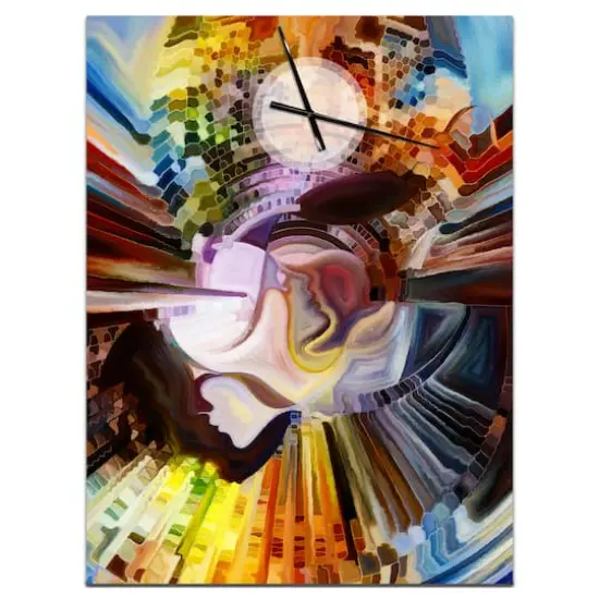 Designart 'Layers Of Inner Paint Modern Rectangular Wall Clock {1}