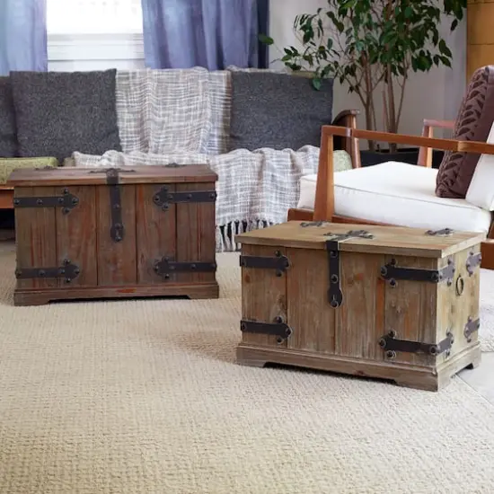 Household Essentials Hinge Decorative Trunk (Set of 2) {8}