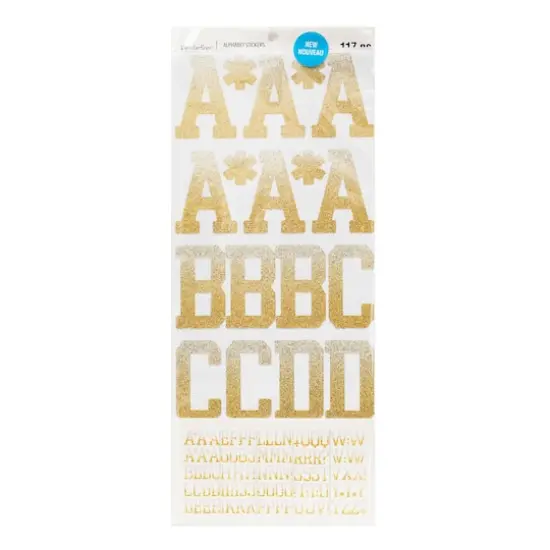 Gold & White Glitter Ombre Alphabet Stickers by Recollections&trade; {4}