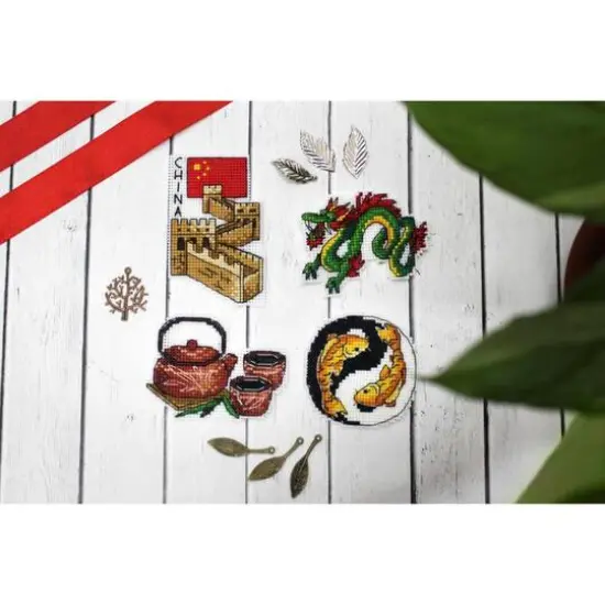 MP Studia China Magnets Plastic Canvas Counted Cross Stitch Kit {6}