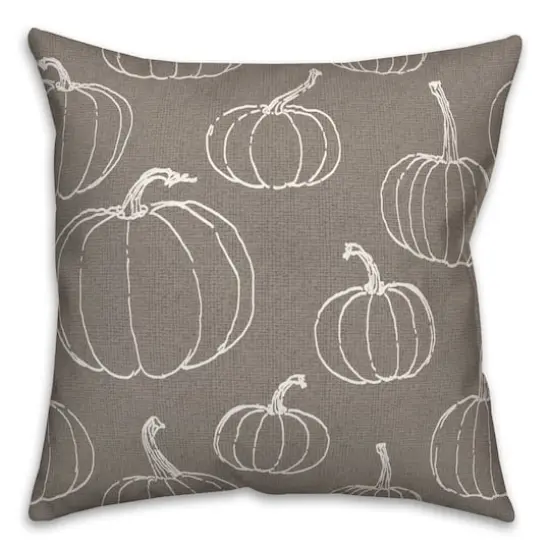 Gray Pumpkin Pattern Throw Pillow {3}