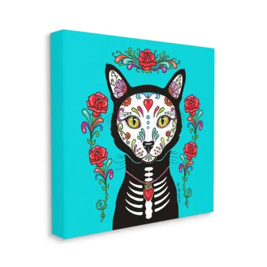 Stupell Industries Day of Dead Cat Portrait Canvas Wall Art {4}