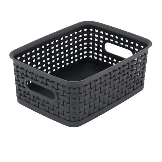Advantus&reg; Small Black Plastic Weave Bin, 3ct. {4}