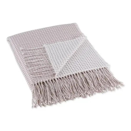 DII&reg; Dusty Lilac & White Waffle Knit Throw {1}