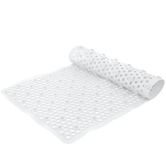 Bath Bliss Self-Draining Bath Mat White {1}