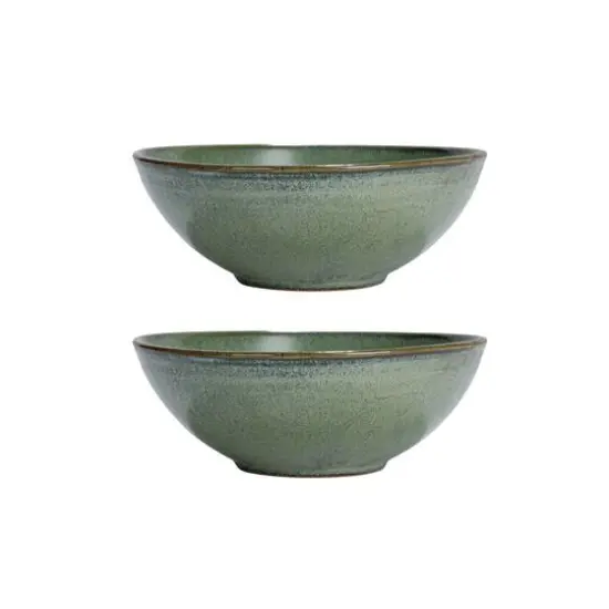 Hello Honey&reg; 8" Matte Teal Stoneware Bowl with Reactive Glaze, 2ct. {1}