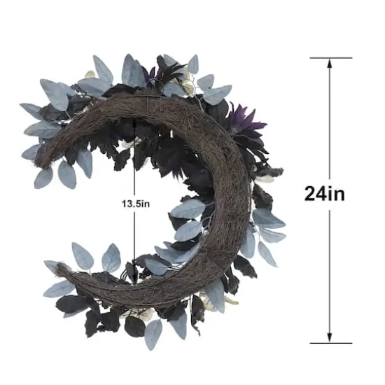 24" Dahlia, Rose & Butterfly Half Wreath by Ashland&reg; {4}