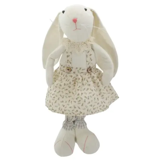 14.5" Standing Girl Easter Bunny Rabbit Spring Figure {1}