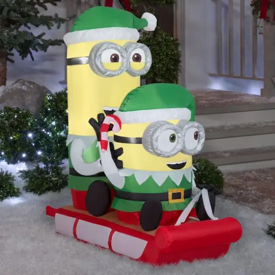 Airblown Universal Minions On Sled Scene Inflatable {3}