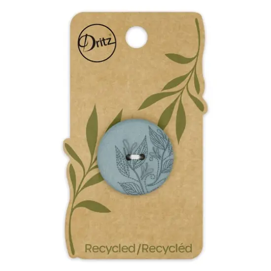 Dritz&reg; 28mm Dark Turquoise Recycled Hemp Round Floral Button, 3ct. {1}