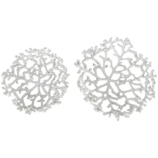 Coastal Coral Textured Decorative Bowl Set White {4}