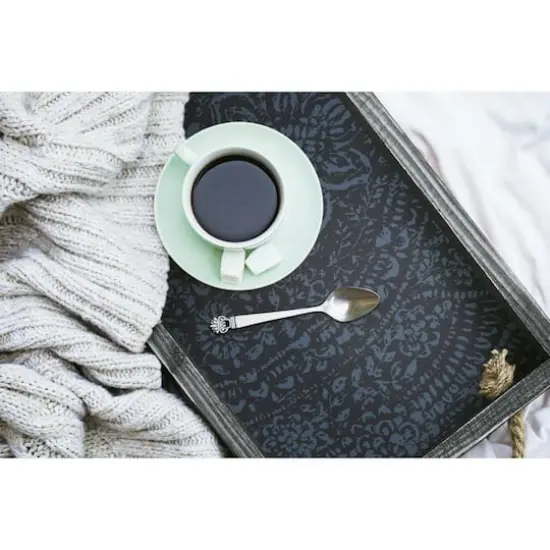 RoomMates Ornate Ogee Peel & Stick Wallpaper Blue and Black {5}