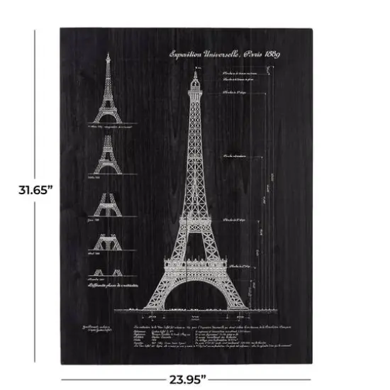 Black Wood Coastal Wall Decor, 24" x 2" x 32" {6}