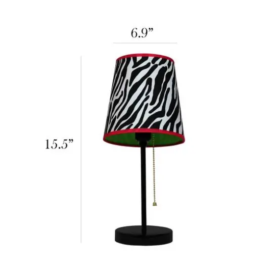 LimeLights 15.5" Funky Zebra Print Table Lamp {4}