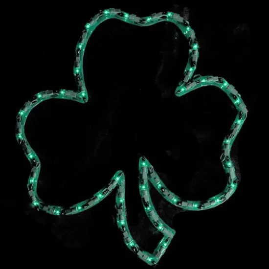16" Lighted St. Patrick's Day Irish Shamrock Window Decoration {3}