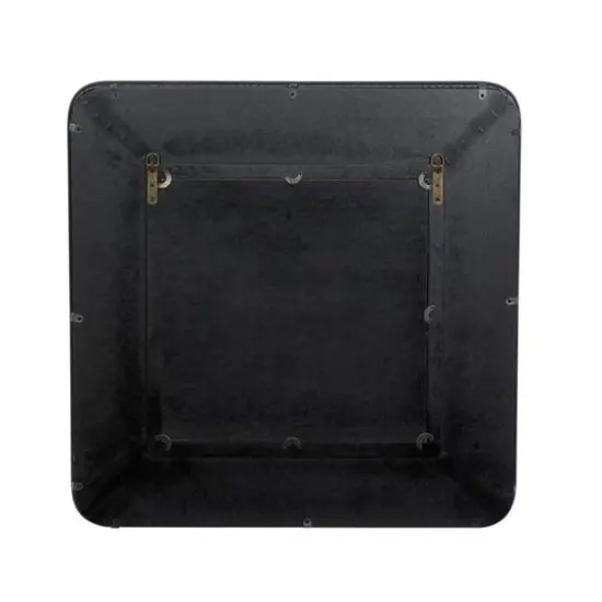 Brown Wood Industrial Wall Mirror, 32" x 32" x 2" {7}