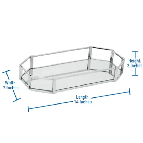 Home Details Octangular Mirrored Vanity Tray {4}