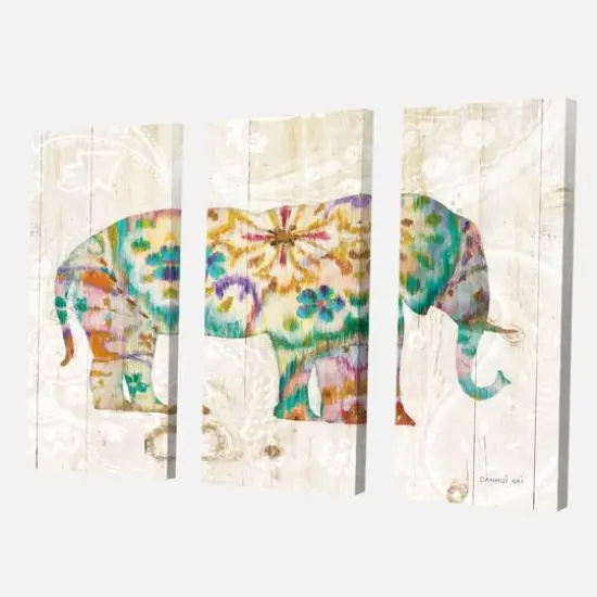 Designart - Boho Paisley Elephant I - Bohemian & Eclectic Canvas Artwork {1}