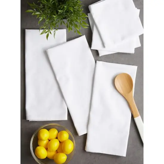 DII&reg; White Flat Woven Dishtowels, 6ct. {5}
